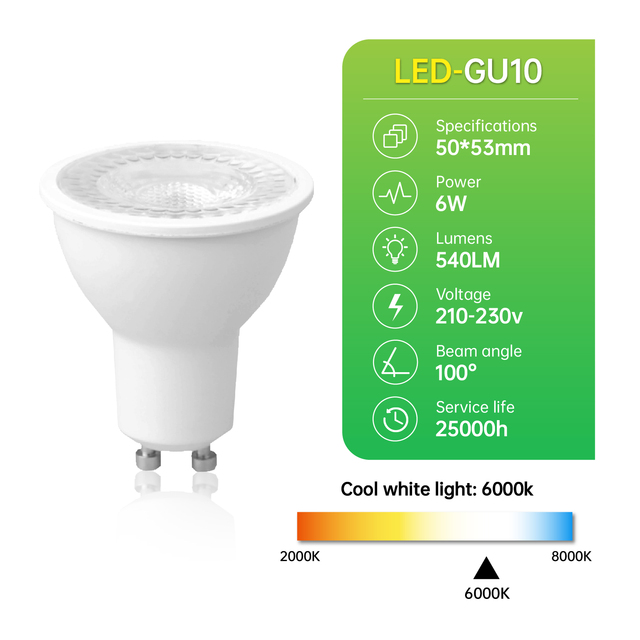 Modern 5W 6W GU10 LED Spotlight Anti-Glare Aluminum Embedded Ceiling Recessed Downlight 38 Degree Beam Angle Dimmable Indoor