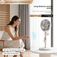 Ventilador de Circulación de Aire Humidificador Recargable de 4000 mAh con Control Remoto, Motor Silencioso sin Escobillas, Ventilador de Niebla de Piso/Escritorio