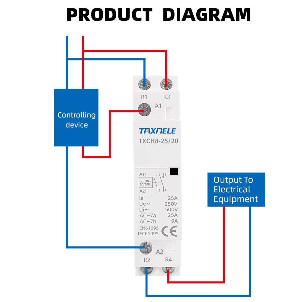 Relais Thermique Reglable ARAMOX Contacteur CA Domestique DIn Rail 4P 4NO 20A Contacteur AC Domestique Montage Sur Rail Relais 220v