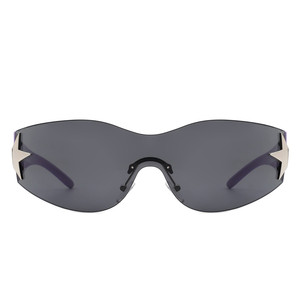 Myrith - Occhiali da sole oversize da donna, rettangolari, senza montatura, avvolgenti e alla moda - Product Image 5