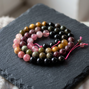 Perles en vrac de tourmaline naturelle à changement de couleur pour la fabrication de bracelets et de colliers, pierre précieuse de guérison - Product Image 1
