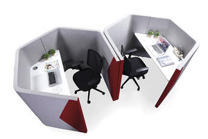 现代织物高背六角形隔音私人聊天小空间沙发 - Product Image 3