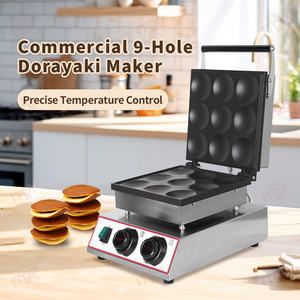 2025 Hot Street Food Machine Máquina redonda para hacer gofres Máquina para panqueques Poffertjes Grill con 9 agujeros para restaurante Dorayaki Maker - Product Image 2