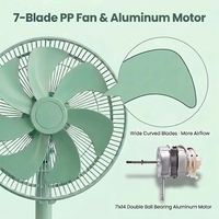 Ventilateur sur pied 2-en-1 de 16 pouces, puissant, 7 pales, oscillation à 80 degrés, silencieux, pour le refroidissement de la maison et du salon
