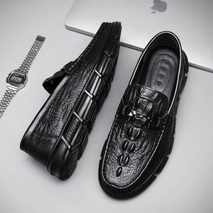 Chaussures de sport décontractées pour hommes, mocassins légers et tendance en cuir de vachette pleine fleur avec semelle en caoutchouc, pointures 38-44, toutes saisons - Product Image 5