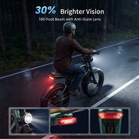 Bicicleta Eléctrica con Llantas Gruesas de 20 Pulgadas, 1000W, 48V, 15Ah, Motor sin Escobillas, 7 Velocidades, Horquilla de Suspensión Delantera para Terrenos Fangosos, Bosques y Caminos Inundados