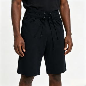 Shorts de bain respirants anti-rides avec logo personnalisé pour hommes, été, 100% coton, écologiques, service OEM, shorts longs 3/4 - Product Image 1
