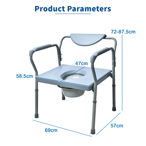 Kursi Commode samping tempat tidur medis untuk orang dewasa dengan mobilitas terbatas dan obesitas - Product Image 4