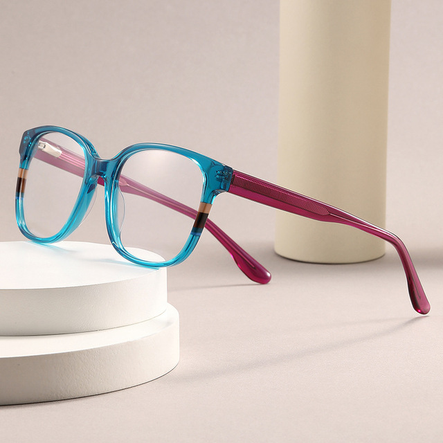 European American Fashionable Square Lightweight Unisex Diamond Face Glasses Frames New All-Match Plain Short-Sighted Eyeglasses