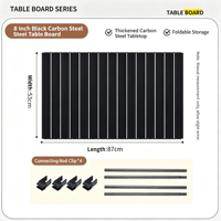 Table pliante robuste pour le camping et les pique-niques, chariots de camping - Conception en acier au carbone pliable, mobilier d'extérieur portable