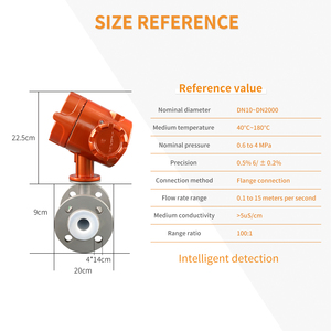 JVLER高精度デジタルRS485電磁流量計、廃水処理用液体磁気流量計 - Product Image 4