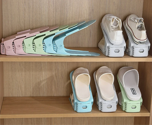 Adjustable Shoe Rack Organizer Double Deck Rack Holder for <strong>Closet</strong> Bathroom Foldable Stackable Space Saver Storage <strong>Design</strong> - Product Image 5
