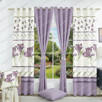 Nouveaux rideaux occultants écologiques à motif floral de style américain avec sangle de fixation, 8 pièces, en fausse soie, prêts à poser pour salon