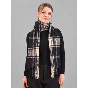 Tela de mufler a cuadros de lana de gran calidad con color y tamaño personalizados disponibles Tela de mufler a cuadros hecha de lana - Product Image 4