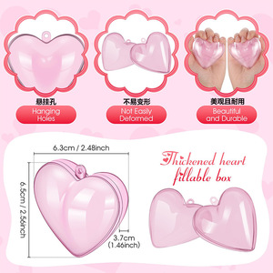 Boîte à bonbons en plastique rose en forme de cœur, petite, 6810 cm, décoration de la Saint-Valentin, pliable, utilisation en intérieur - Product Image 3