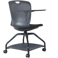 Table d'écriture moderne et chaise de salle de formation scolaire pour étudiant avec tablette, cadre en plastique pliable, pieds en fer, mouvement coulissant