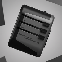 Adaptateur de voyage 3 en 1 USB Type C avec broches rétractables, prise universelle (UK/EU/US/AU), sortie 12W, compact pour ordinateur portable et téléphone portable