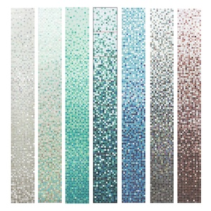 Mosaique Carre Mosaique de verre Design bleu translucide aspect retro