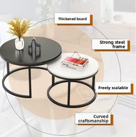 Ensemble de meubles de salon de luxe moderne en panneaux de densité, table basse centrale et table d'appoint de canapé/chevet pour usage domestique
