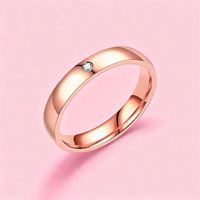 Anneaux de promesse en acier inoxydable lisse avec zircon pour couples amoureux, hommes et femmes, cosplay d'anime, 4 mm, bijoux pour fiançailles et mariage