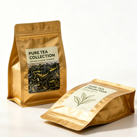 Sachets de thé en vrac personnalisés imprimés en gros, réutilisables, avec soufflet latéral, pochettes verticales pour thé de croissance capillaire avec fenêtre