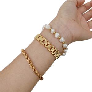 8/8.86 Inches Long 15MM Wide Vintage Chain Wristband for <b>Men</b> Gold Plated Stainless Steel <b>Men's</b> Jewelry <b>Men</b> Bracelet - Product Image 6