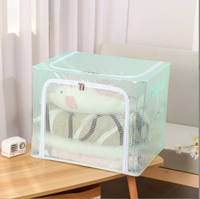 KUYUE La nouvelle boîte à cadre en acier anti-poussière boîte de finition en tissu de filet pliable Cube de rangement organisateur de vêtements moderne Rectangle fleur