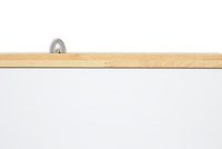 Tableau blanc mural magnétique en acier laqué avec cadre en bois, surface standard, modèle AW08, logo personnalisé accepté