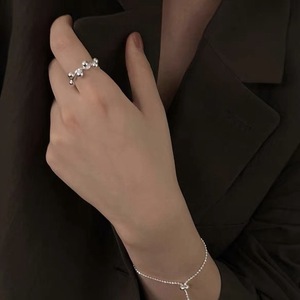 S925 Sterling Silver Geometric <b>Open</b> <b>Ring</b> Round Wave Design Women's Everyday Wear Jewelry Fine <b>Ring</b> - Product Image 5
