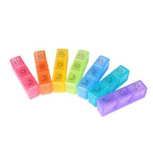 Stock Prêt à Expédier : Organisateur de Pilules Hebdomadaire en Plastique Couleurs Arc-en-ciel, 21 Compartiments (7 Jours) - Product Image 2