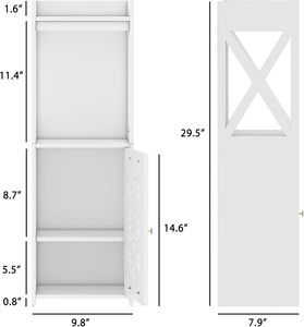 Gabinete de baño de madera blanca de esquina OEM original de Factaory con estante abierto de puerta cocina sala de estar esquina montada en espacio estrecho - Product Image 3