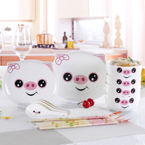 14pcs niños vajilla <span class=keywords><strong>de</strong></span> cerámica <span class=keywords><strong>de</strong></span> la placa <span class=keywords><strong>de</strong></span> la cena conjunto <span class=keywords><strong>de</strong></span> dibujos animados diseño <span class=keywords><strong>de</strong></span> la forma - Product Image 4