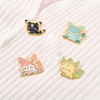 Dessin animé créatif insigne mignon chat monstre elfe série animale goutte à goutte huile alliage broche accessoire émail Hit produit
