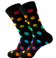Chaussettes décontractées en coton pour hommes personnalisées en gros Chaussettes tendance à pois en jacquard pour le football