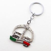 Porte-clés personnalisé avec carte de l'Italie, design drapeau en métal émaillé, souvenir touristique personnalisé, fabricant direct en gros