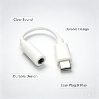 Adaptateur USB-C vers casque Qin 11,5 cm F22 avec microphone, en PVC écologique, pour smartphones Android