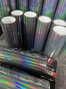 Film vinyle laser arc-en-ciel pour phares de voiture, film de changement de couleur pour phares, type nid d'abeille, film pour phares de véhicule, pour le style des phares - Product Image 3