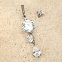 Gaby Nouveau Anneau de nombril long en titane ASTM F136 à surface lisse, Vente en gros de bijoux de piercing pour le nombril