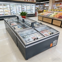 Congélateur horizontal combiné pour supermarché, idéal pour la conservation des aliments et la vente de glaces