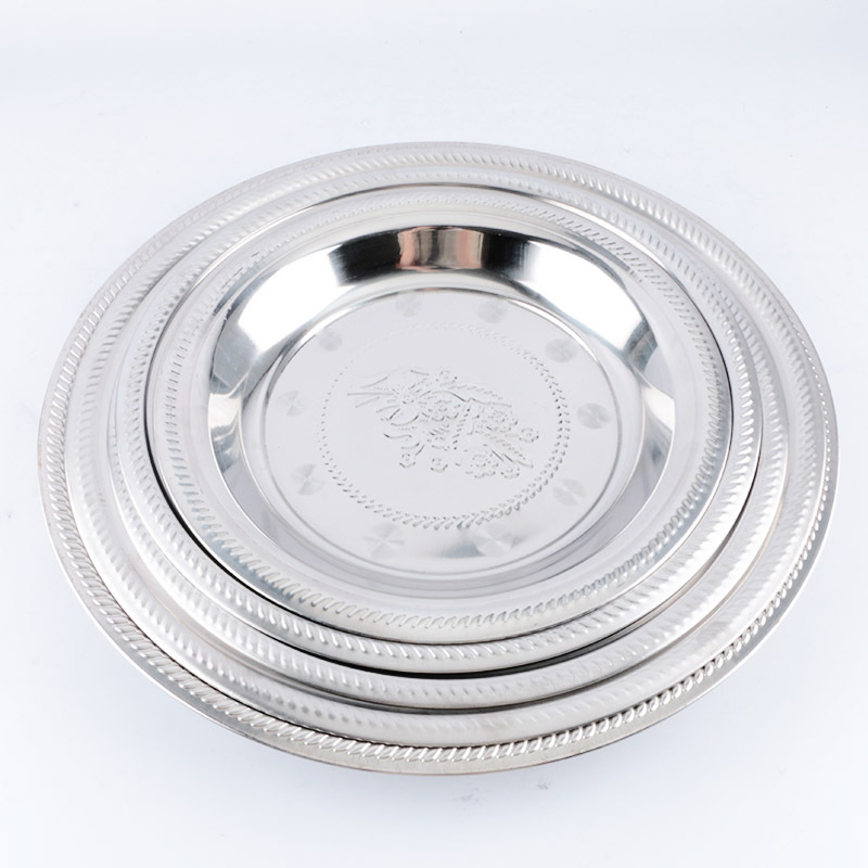 Assiette Round Stock Plates Metal Dinner