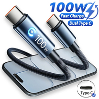 Kabel USB-C ke Type-C PD 100W dengan Lampu Indikator Cincin Bintang, Bahan Aluminium Alloy, Pengisian Cepat dan Transfer Data untuk iPhone 15 16 17