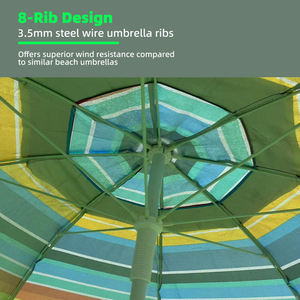 Sombrillas de Playa Personalizadas de Múltiples Tamaños con Función de Inclinación, Colores Mixtos y Rayas para la Arena - Product Image 5