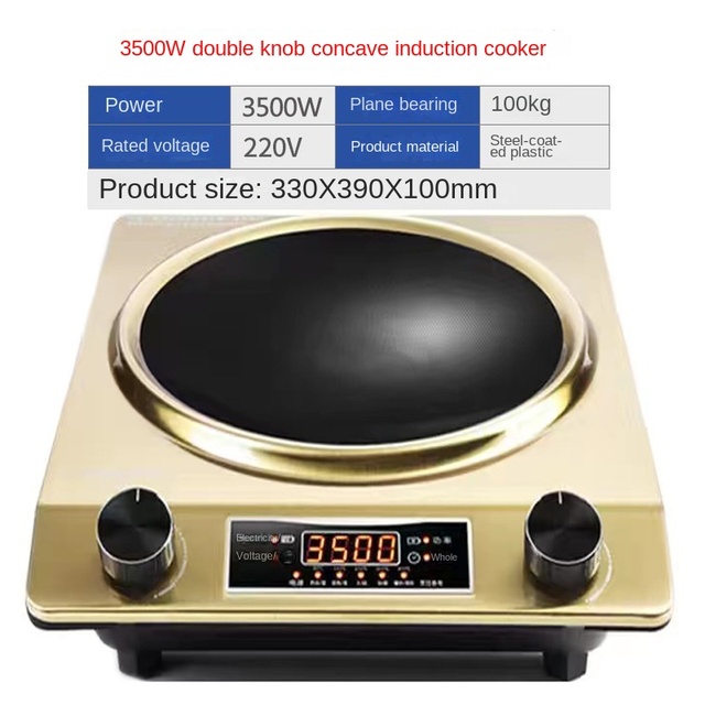 Household Commercial Stainless Steel Manual Induction Cooker 10KW 380V Heavy Duty High Power Wok Concave Hob Electric Stove