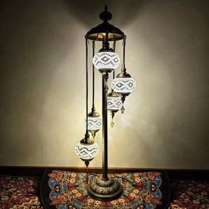 Veilleuse décorative 5 <span class=keywords><strong>Globes</strong></span> <span class=keywords><strong>Lampadaire</strong></span> mosaïque turque <span class=keywords><strong>Lampadaire</strong></span> marocain sur pied - Product Image 6