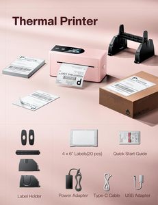 Imprimante d'étiquettes d'expédition Phomemo PM64D 4x6 avec écran tactile, imprimante <span class=keywords><strong>thermique</strong></span> Bluetooth pour petites entreprises, détection automatique des étiquettes, ROSE - Product Image 6