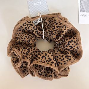 Leopard Print Design Ballet Double Layer Big <b>Large</b> Flower Scrunchies Elastic Hair Ties Bands Hair Accessories - Product Image 2