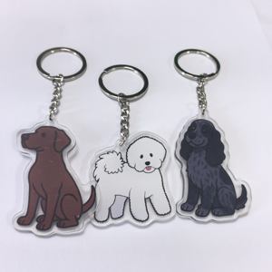 พวงกุญแจพลาสติกพิมพ์ลายสุนัขน่ารักแตกต่างกันแบบกำหนดเองพวงกุญแจอะคริลิคสำหรับกุญแจ - Product Image 4