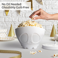 Cadeau d'Halloween : Moule à Popcorn en Silicone en Forme de Crâne pour Micro-ondes, Bols à Popcorn Pliables, Cadeau Idéal pour la Décoration de Fêtes à Domicile