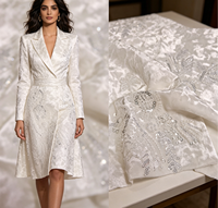 Tissu en velours tissé épais brodé 3D papillon pour robe, manteau et textile de maison femme – Printemps, Automne, Hiver