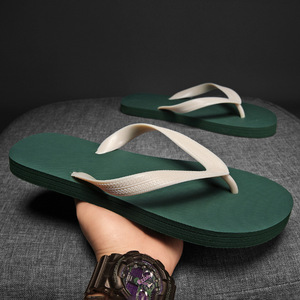 Men's Solid Color EVA Flip Flops Open Toe Anti-Slippery Outdoor Summer <b>Slippers</b> For Beach Home Use - Product Image 1
